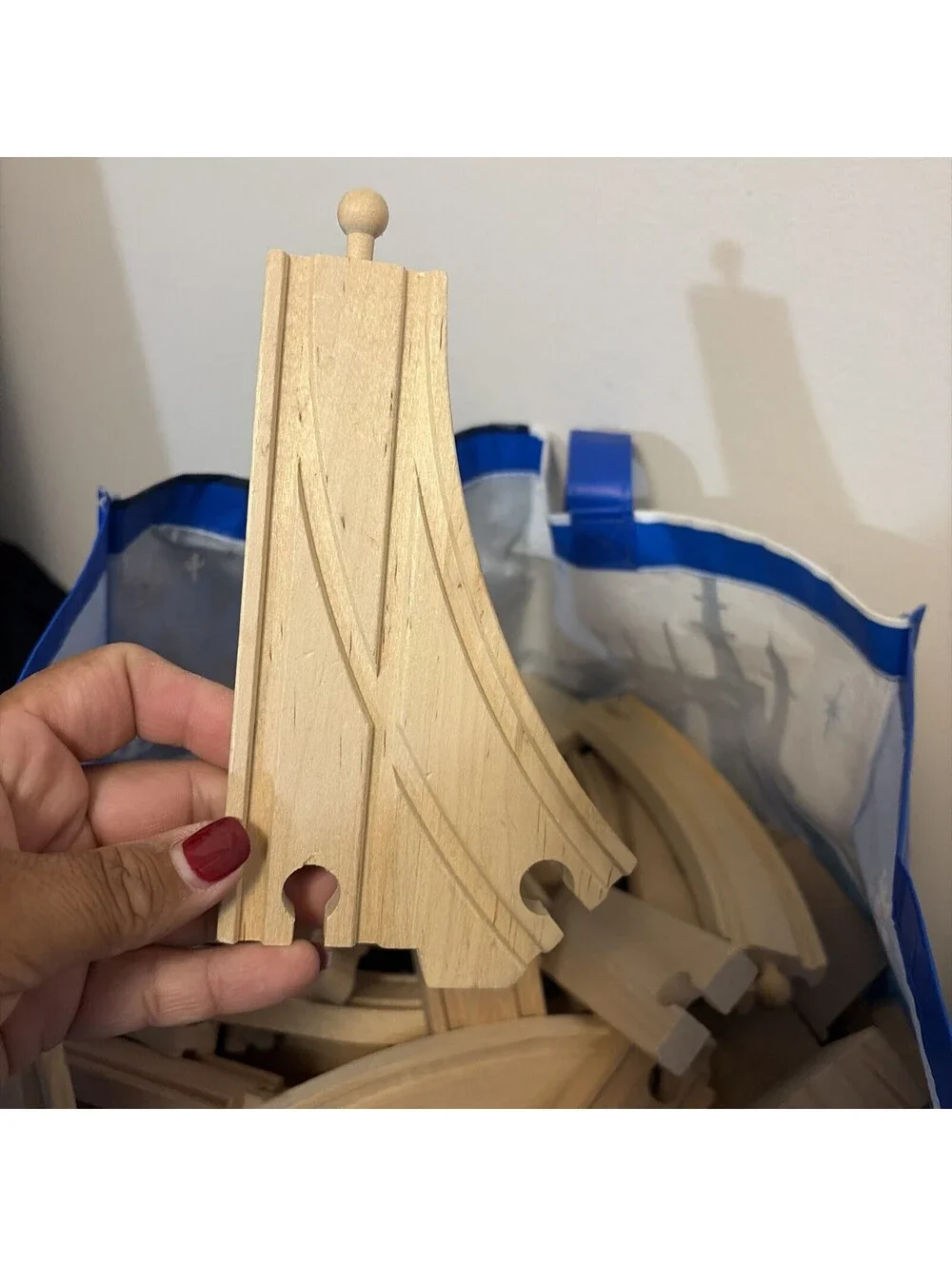 Bulk Wooden Train Track Lot 14 Lbs Over 200+ Pcs Curved Straight Switch Rails